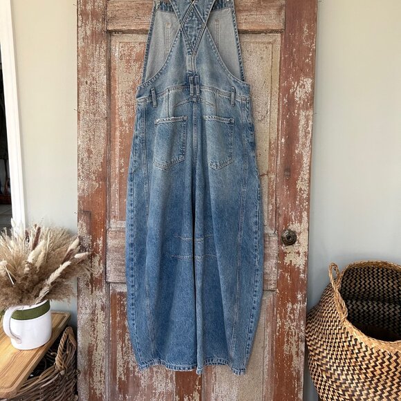 Free People Good Luck Barrel Overalls - Ultra Light Beam Small - Picture 4 of 6